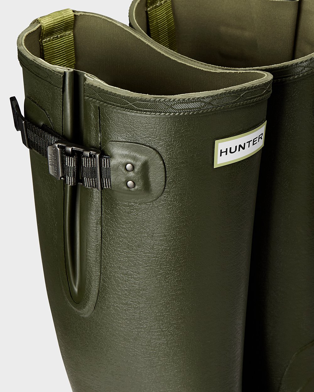 Men Hunter Balmoral Side Adjustable | Tall Rain Boots Dark Olive | NZ-13097-LWNI